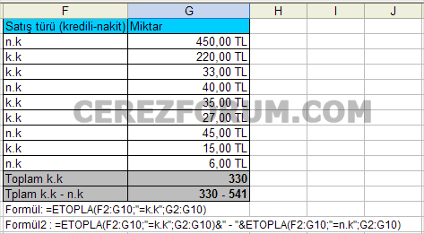 Sütunda Farklı Türdeki Verileri Toplama