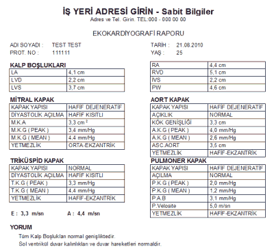 Ekokardiyografi Rapor Programı