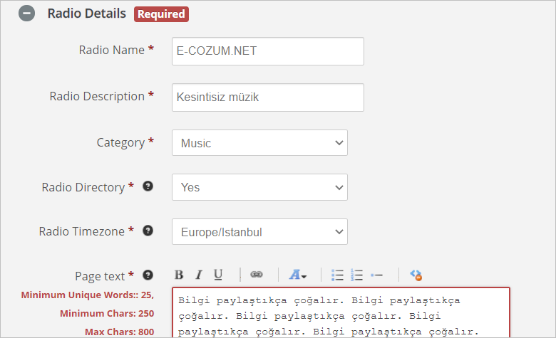 İnternet radyosu kurma