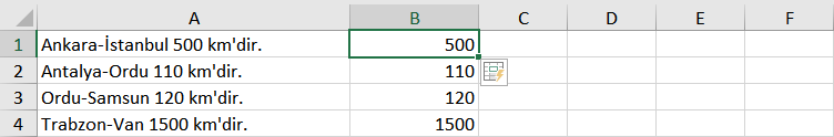 Excel otomatik doldurma