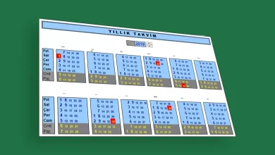 Excel takvim uygulaması