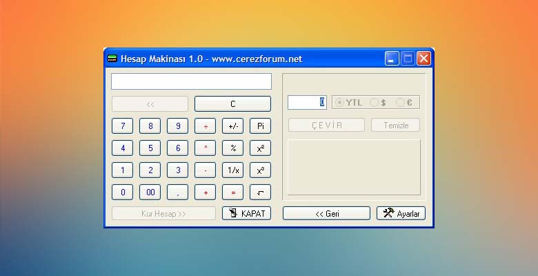 Hesap makinesi ve kur çevirici