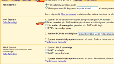 GMail - Outlook Express Ayarları - Pop3